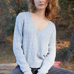 Baby Blue Cable Knit Sweater
